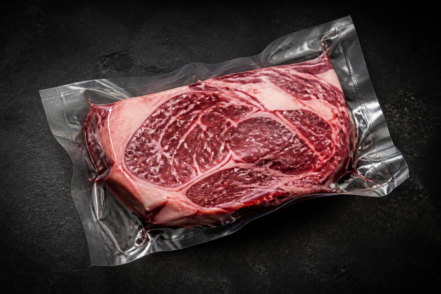 Vacuum-sealed premium beef cut